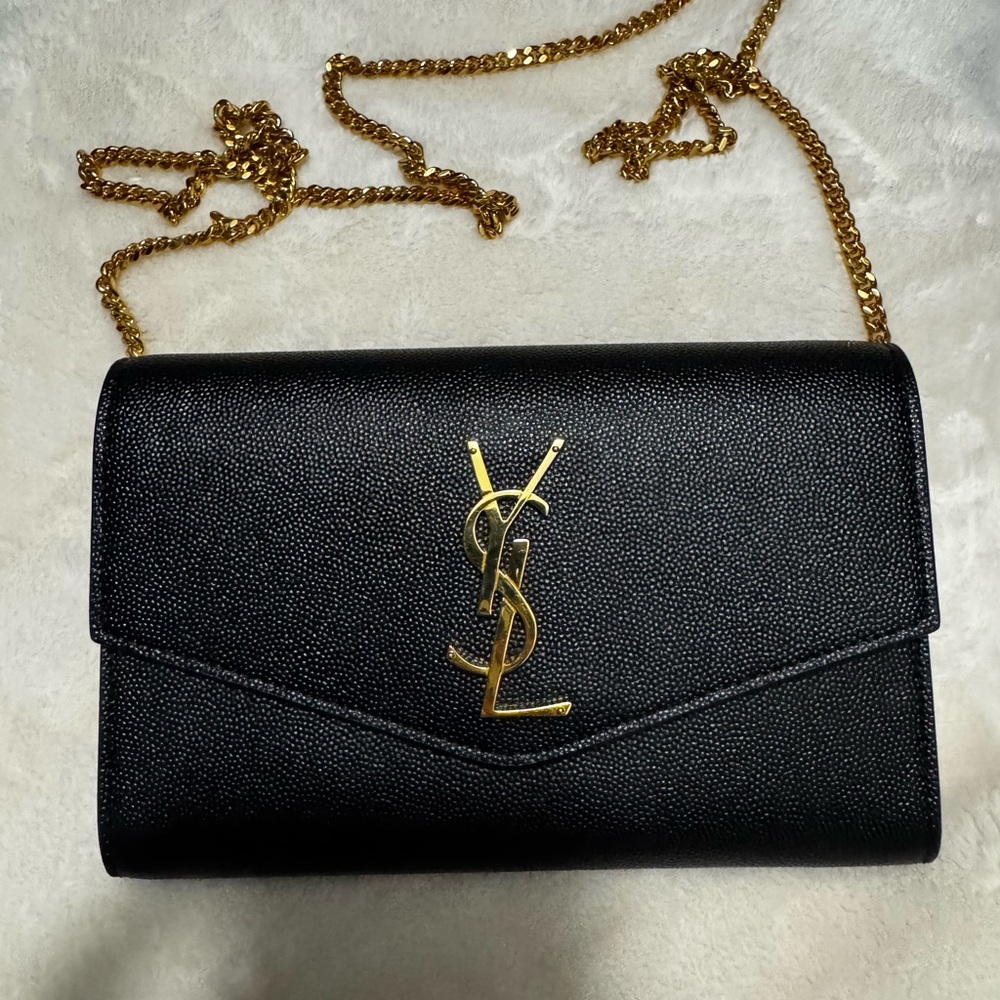 Yves Saint Laurent Black Leather Chain Bag